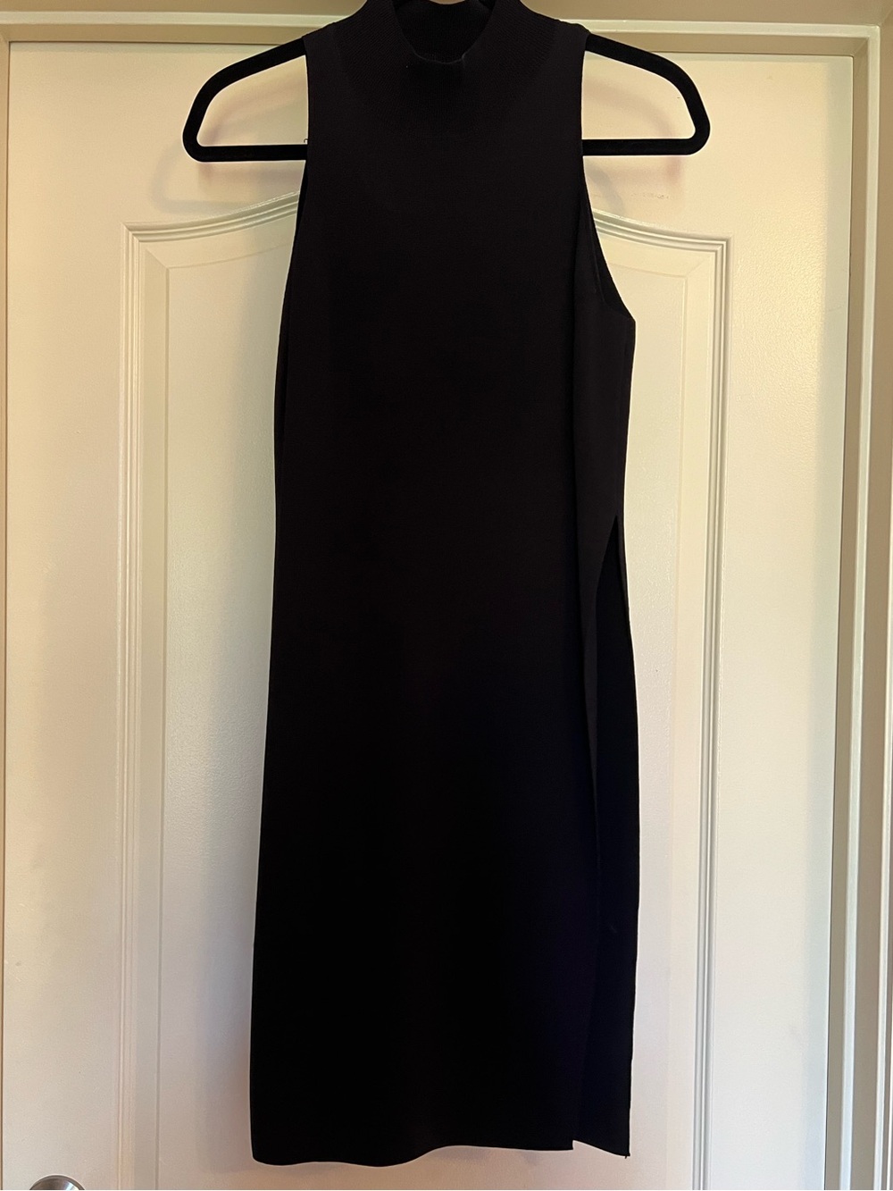 Intermix Black Sleeveless Knit Turtleneck Tunic Top Size XS